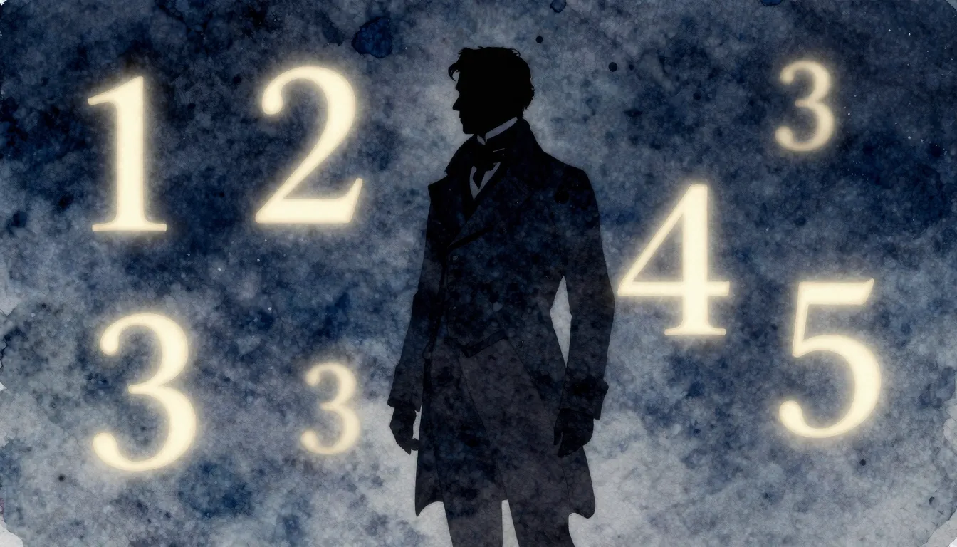 Watercolor style. A silhouette of a man in a 19th-century co...