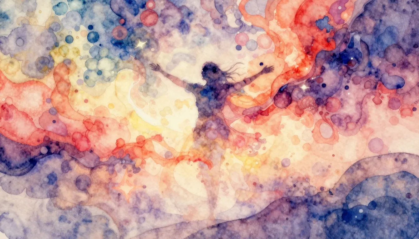 Vibrant watercolor style. Hypnagogic electronic music album ...