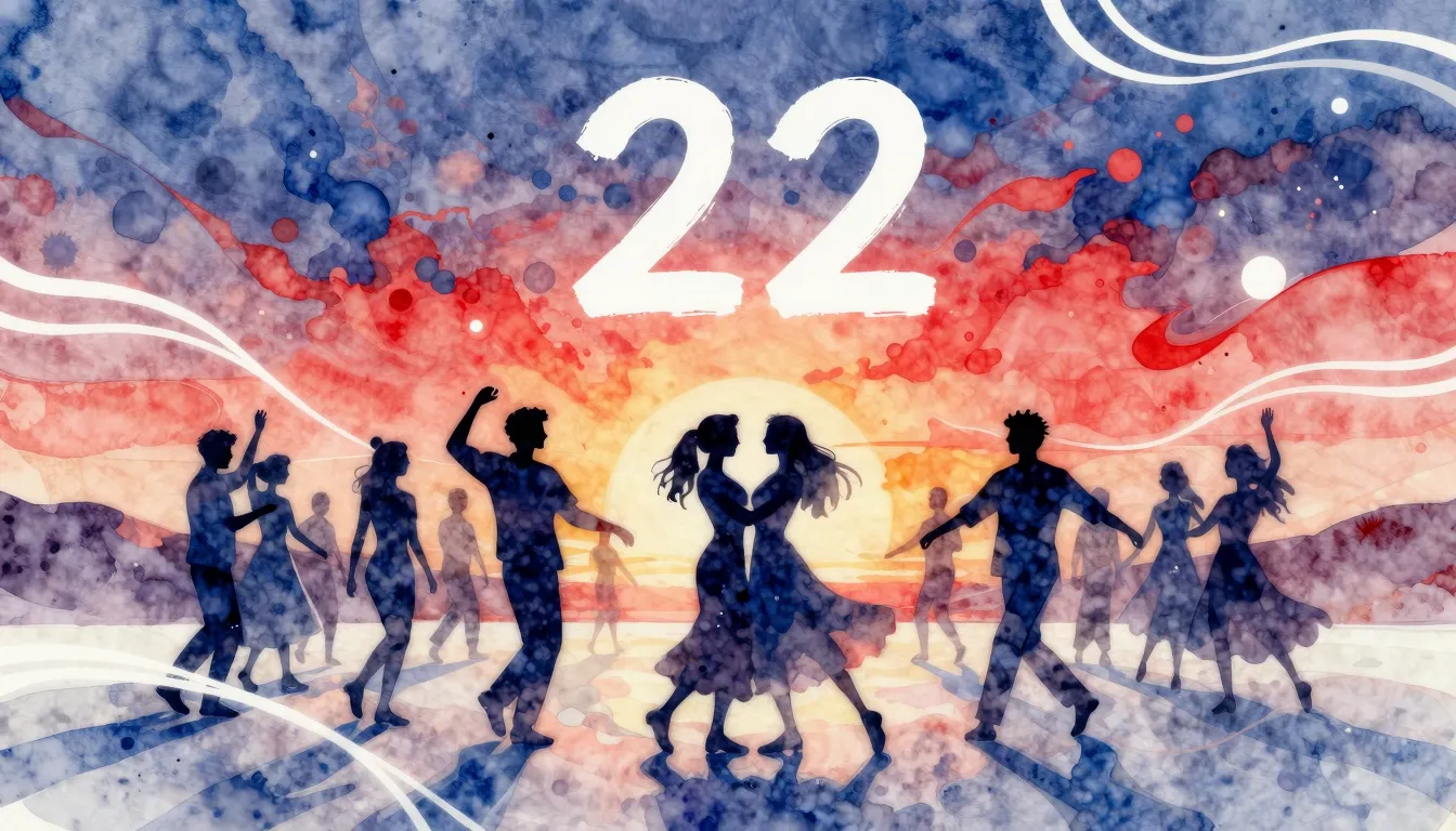 Watercolor style. Silhouettes of people dancing in a circle,...