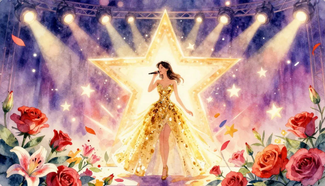 Vibrant watercolor style. Pop song cover. Birthday celebrati...