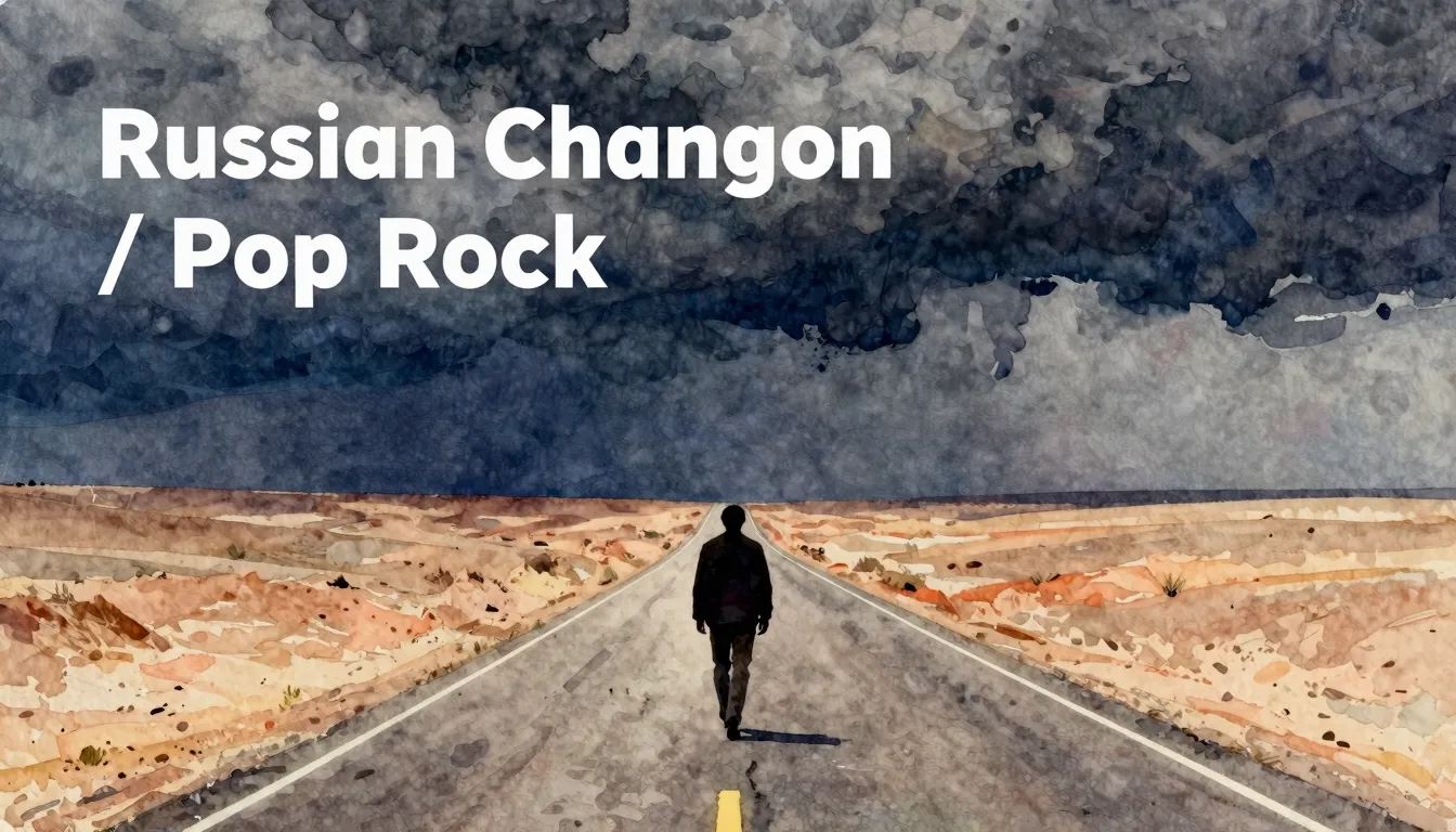 Vibrant watercolor style. Genre: "Russian Chanson / Pop Rock...