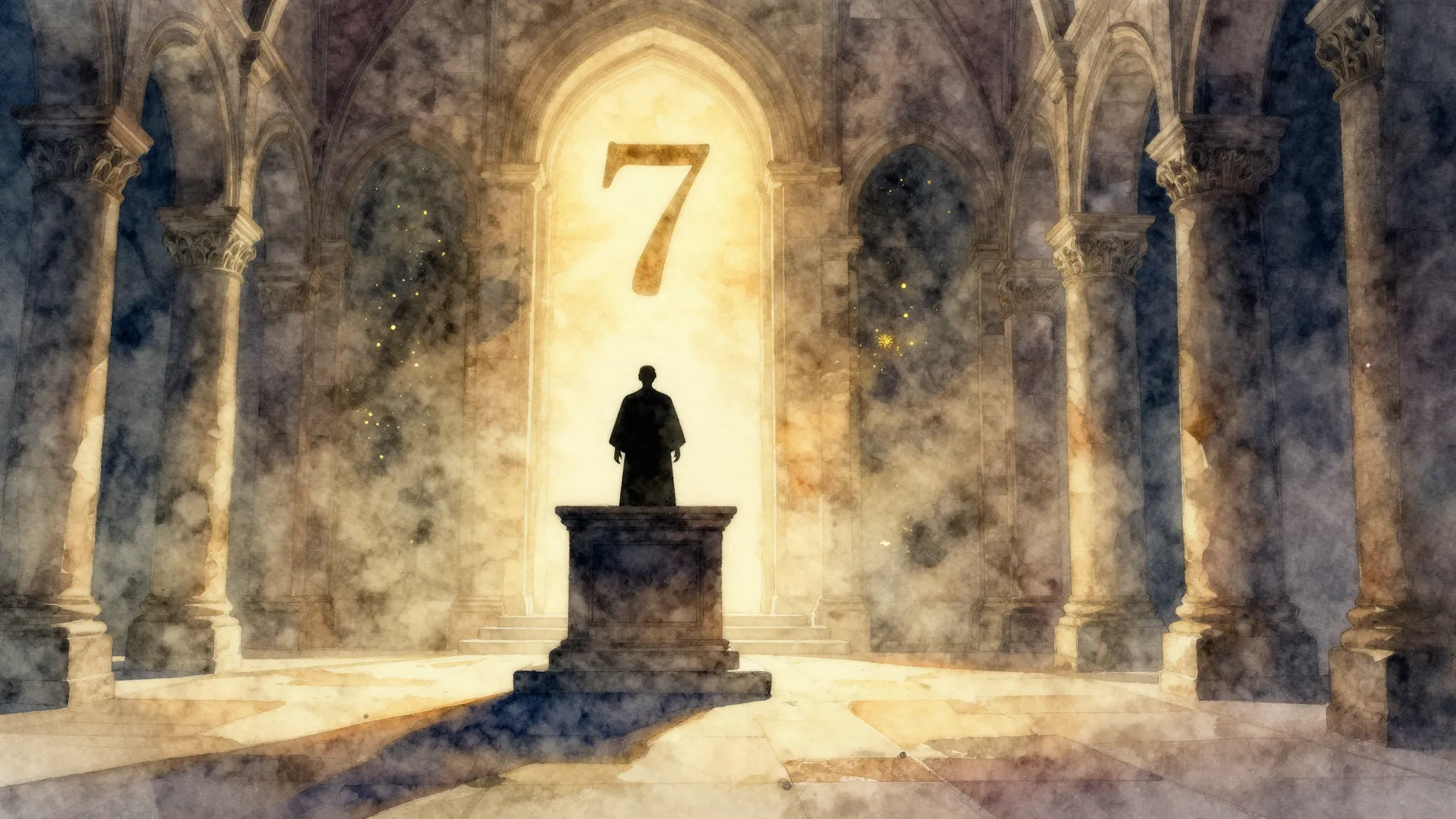 Watercolor style. Silhouette of a majestic judge on a stone ...