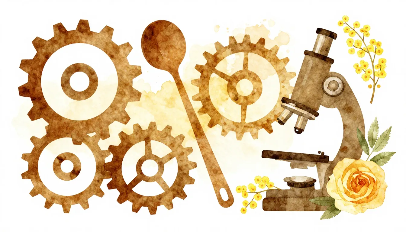 Watercolor style. Stylized silhouettes of industrial gears, ...