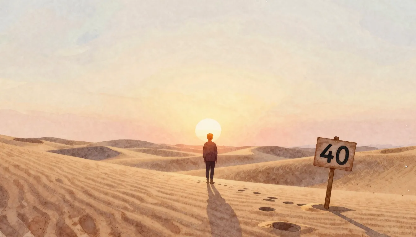 Watercolor style. A peaceful morning landscape with sand dun...