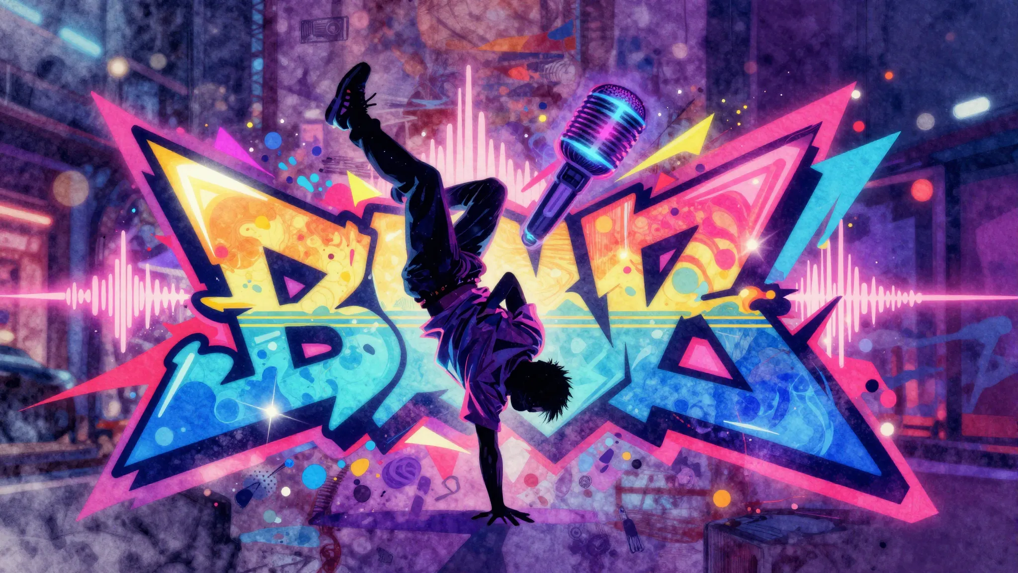 Vibrant watercolor style. Vibrant abstract rap album cover, ...