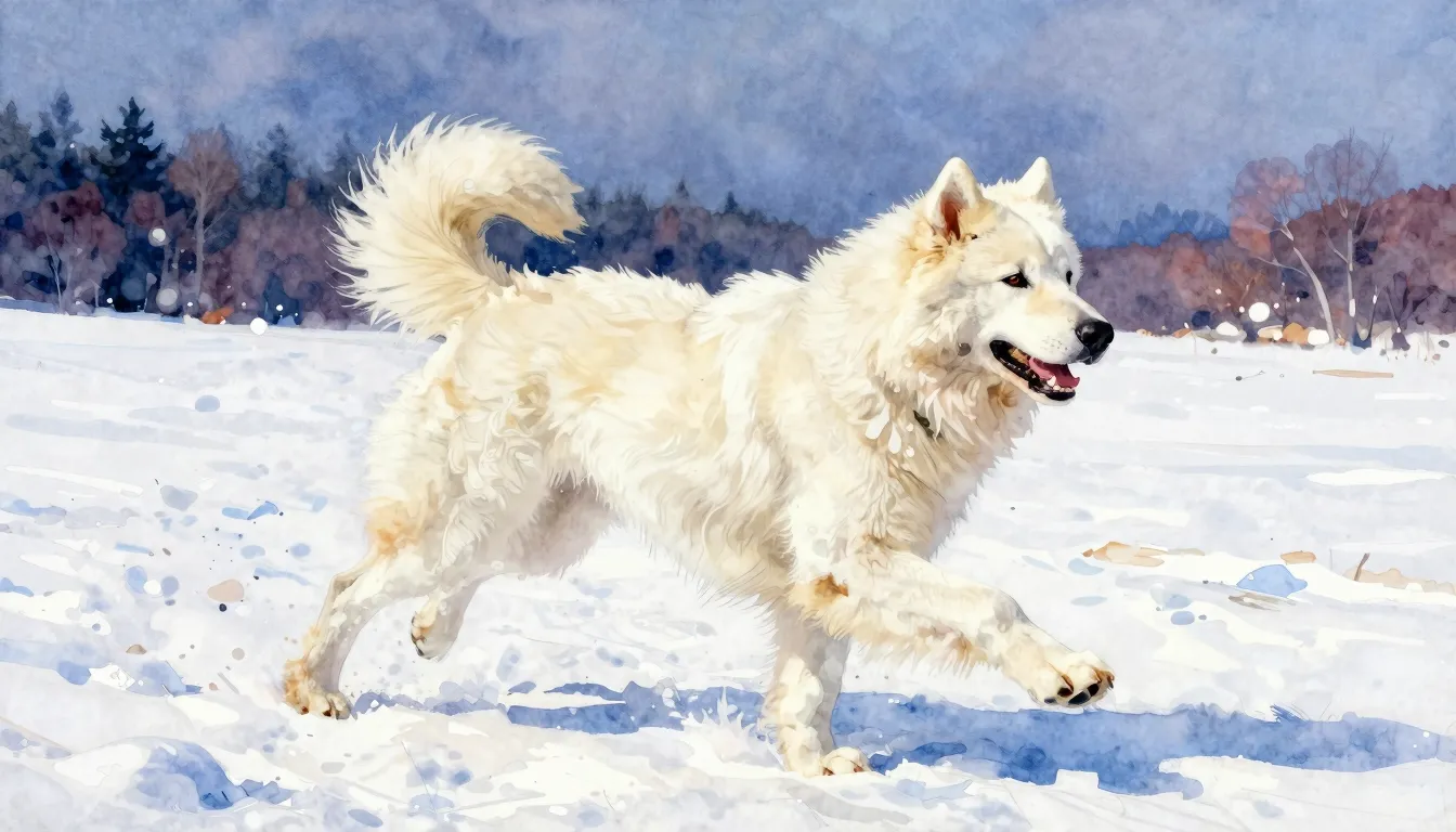 Vibrant watercolor style. Rock album cover: powerful white A...