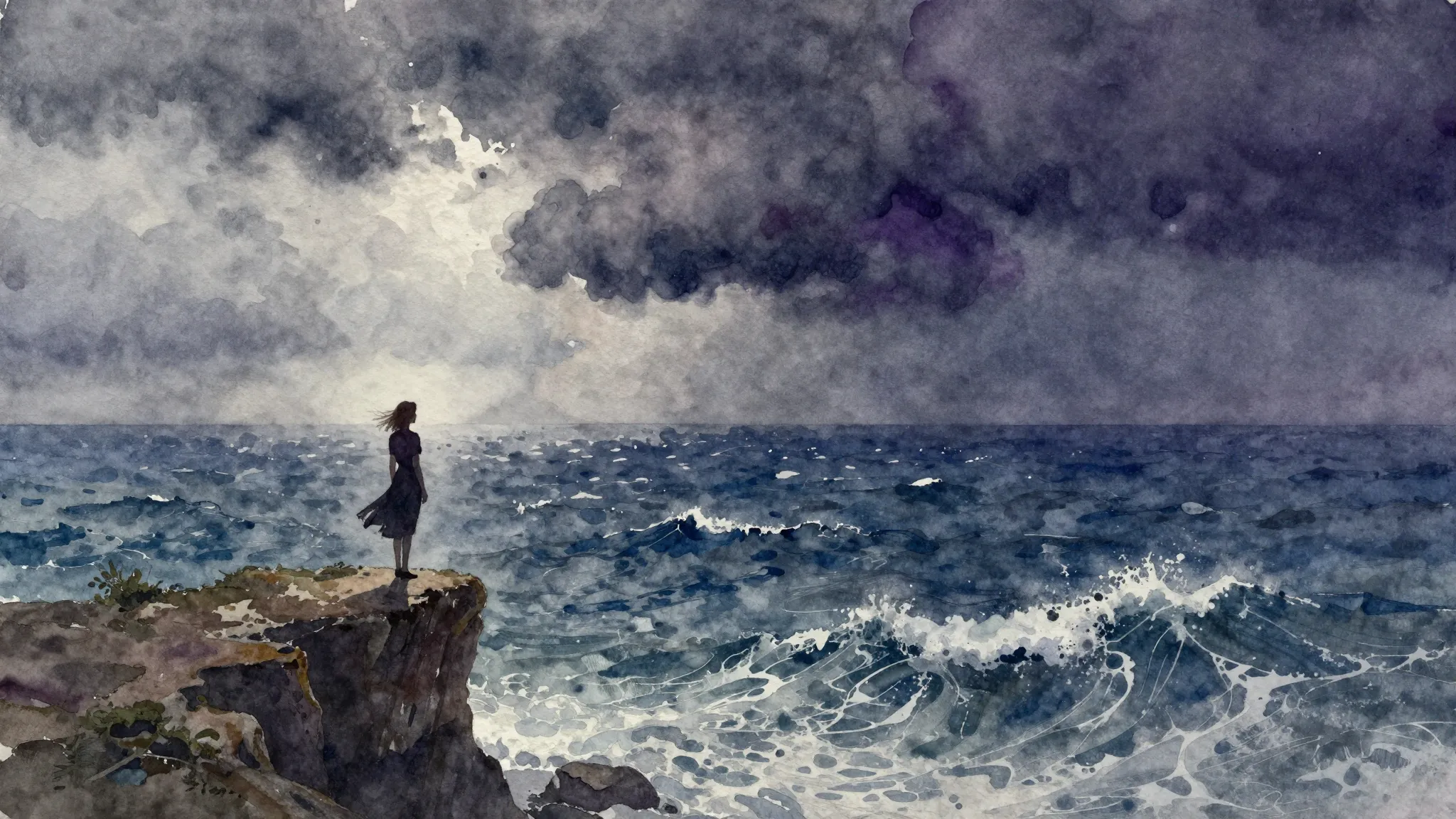 Vibrant watercolor style. A classical music album cover. A s...