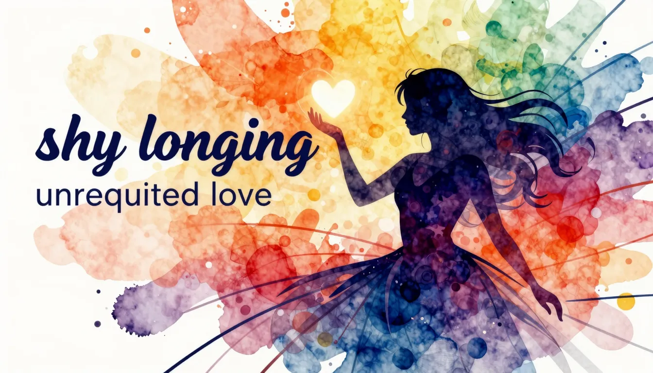 Vibrant watercolor style. Dance song cover: shy longing, unr...