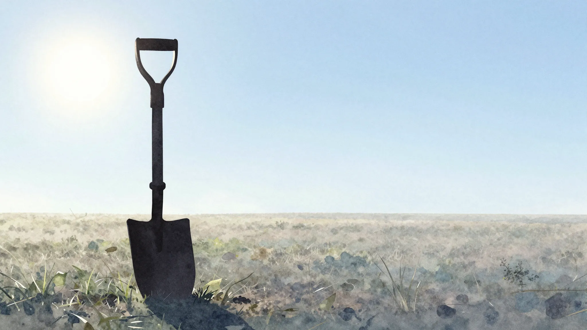 Watercolor style. A minimalist silhouette of a sharp garden ...