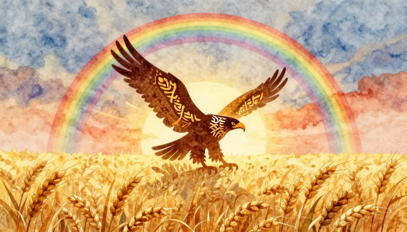 Vibrant watercolor style. Folk music album cover. Ancient Sl...