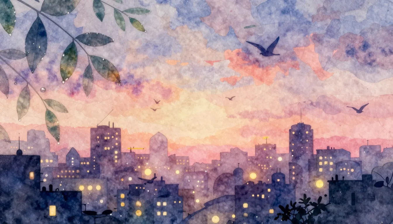 Vibrant watercolor style. Hypnagogic electronic album cover....
