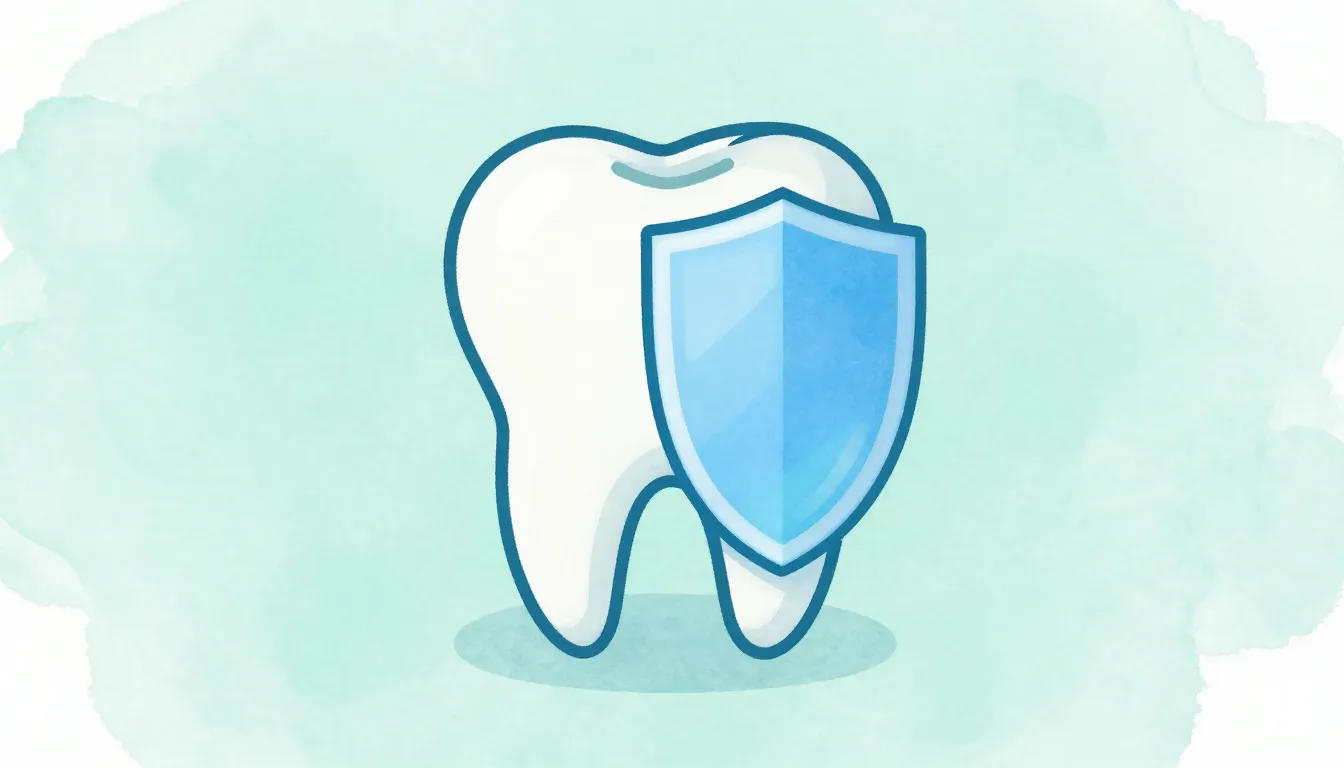 Watercolor style. Minimalist illustration of a healthy tooth...