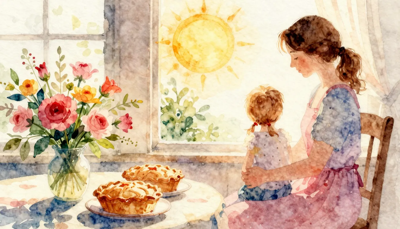 Vibrant watercolor style. Classical, warm, cozy, home, flowe...