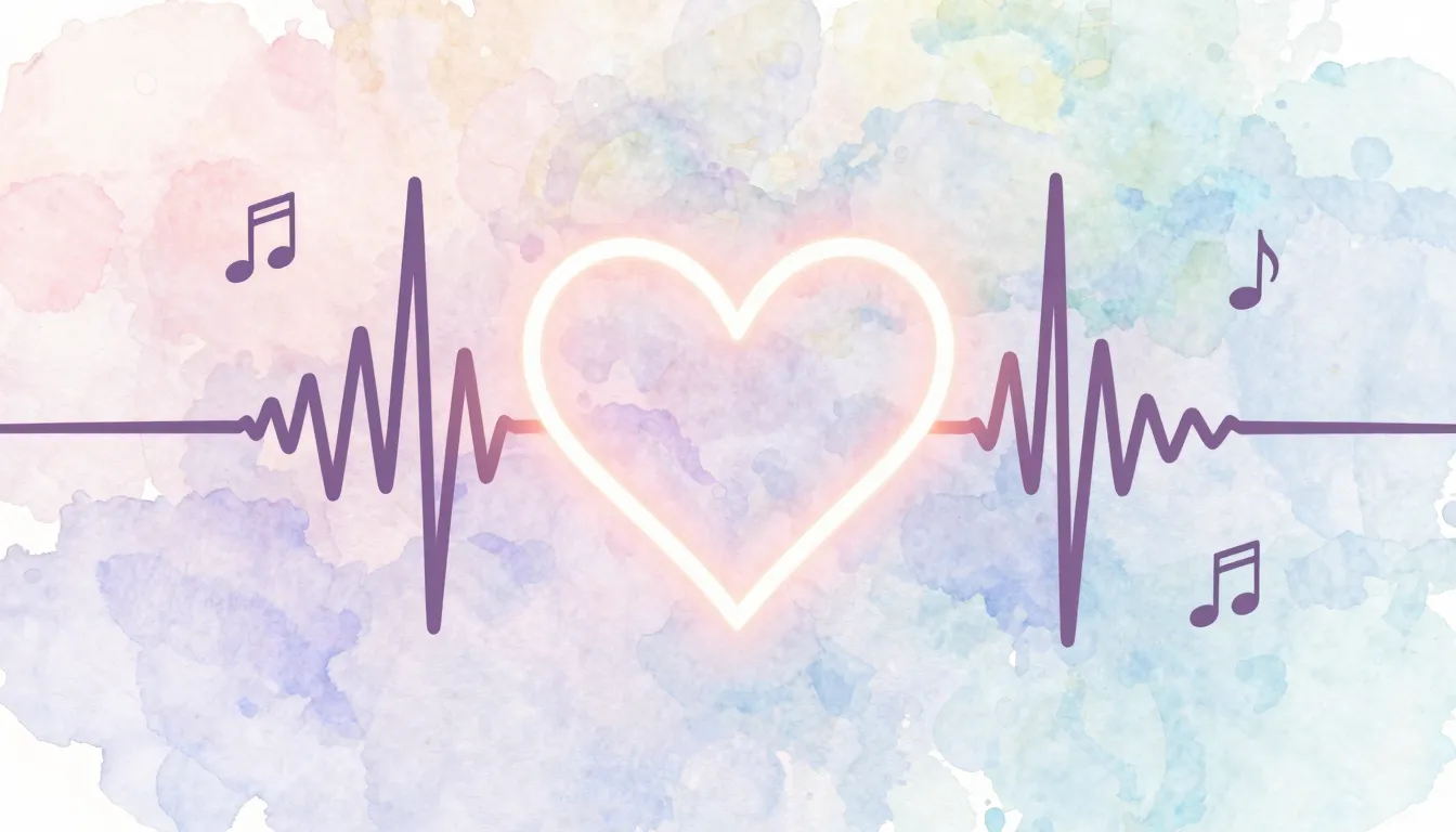 Watercolor style. A stylized, minimalist image of a sound wa...