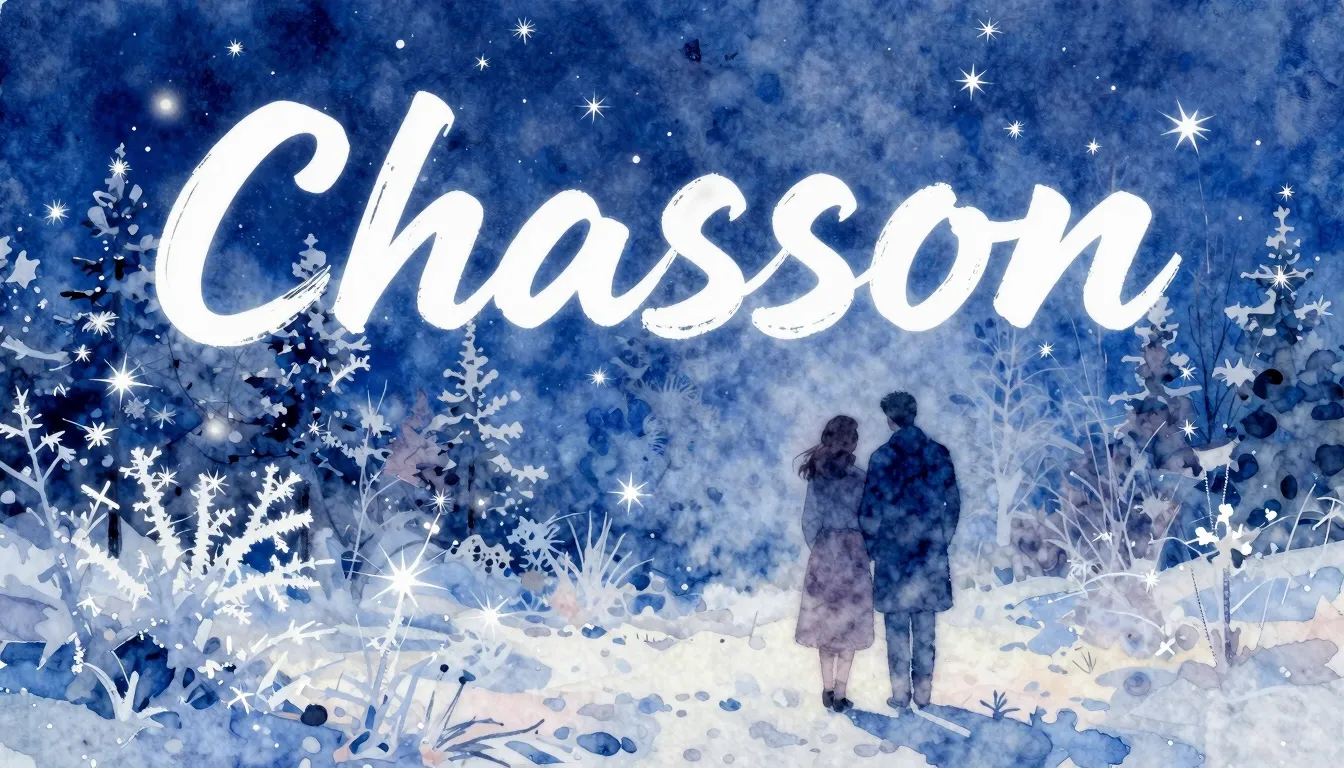 Vibrant watercolor style. Chanson album cover: frosty winter...