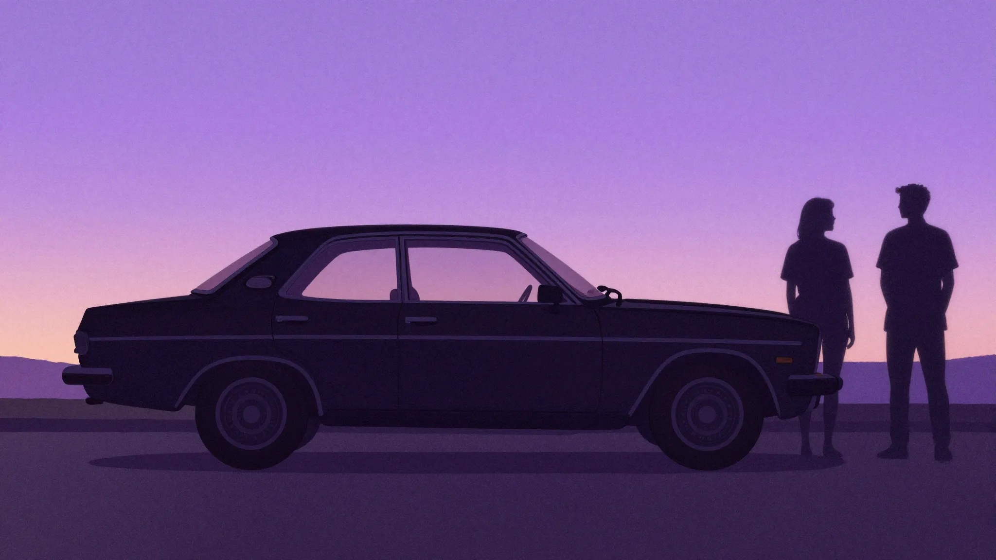 Watercolor style. Minimalist silhouette of a vintage 1990s c...