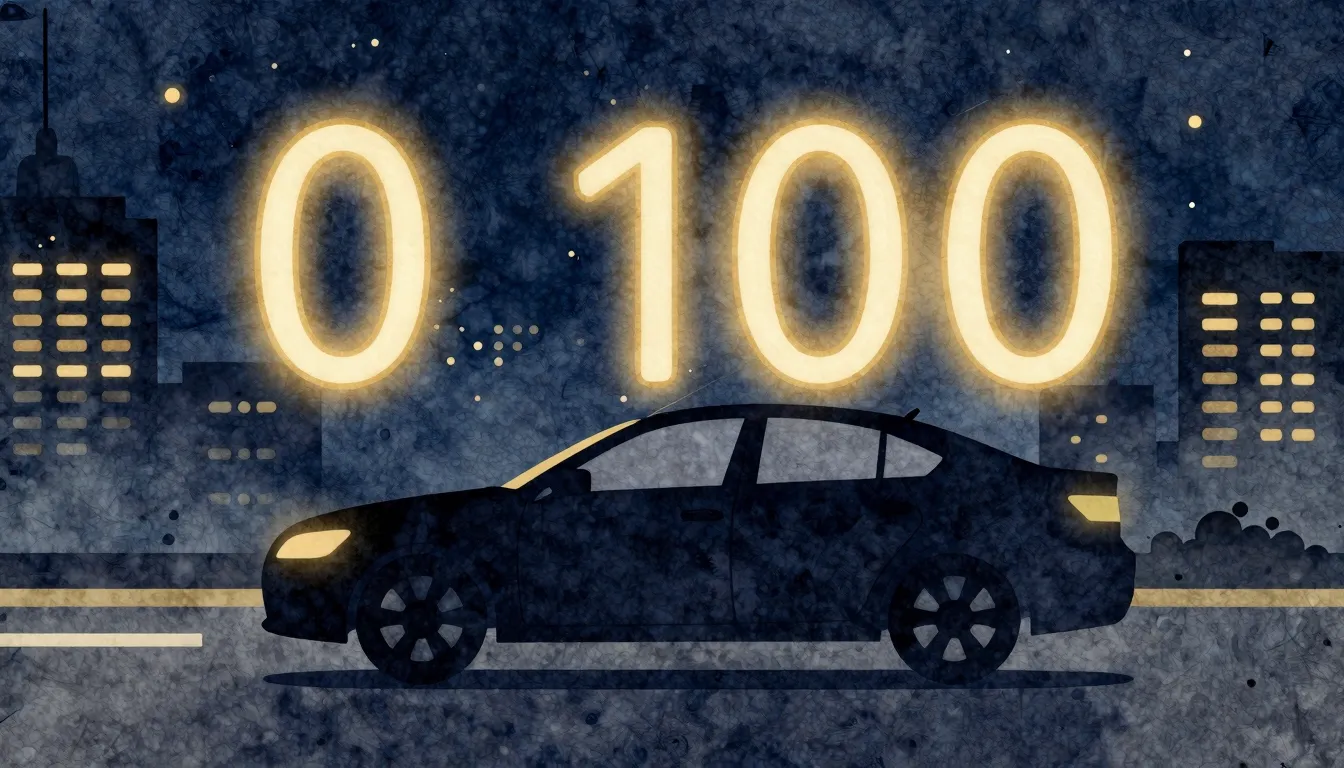 Watercolor style. A stylized silhouette of a car driving thr...