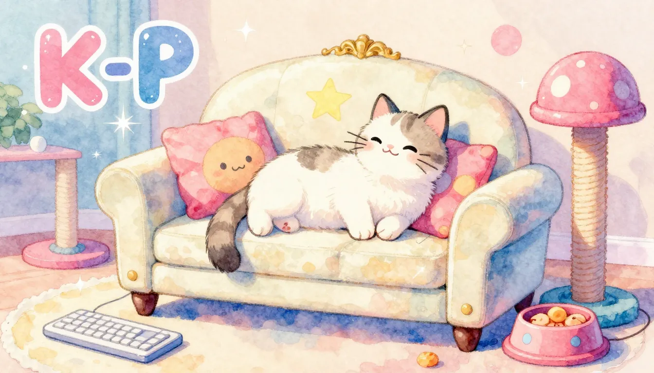 Vibrant watercolor style. K-Pop album cover: a cute, fluffy ...