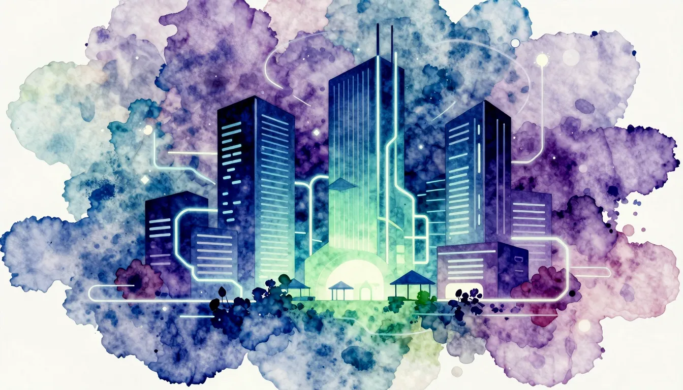 Vibrant watercolor style. Techno album cover. Abstract, futu...