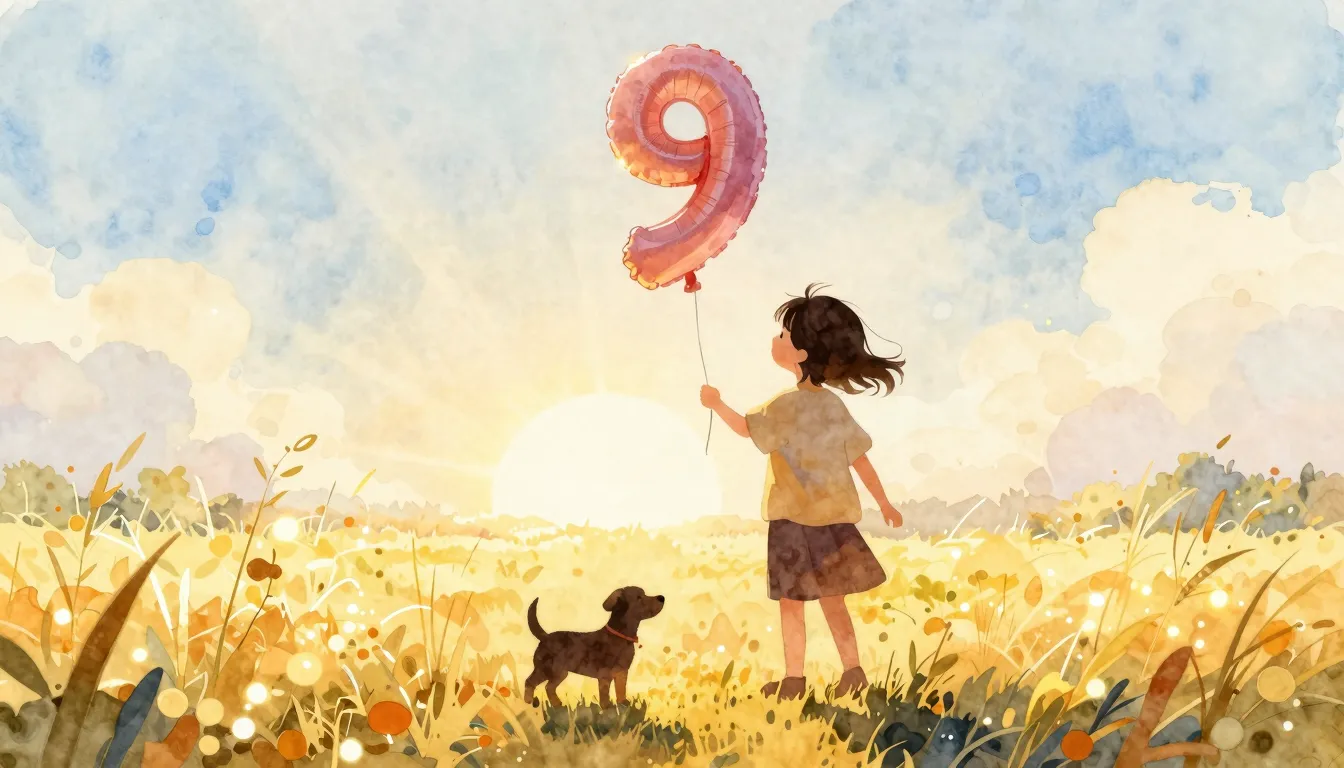 Watercolor style. A silhouette of a child holding a balloon ...