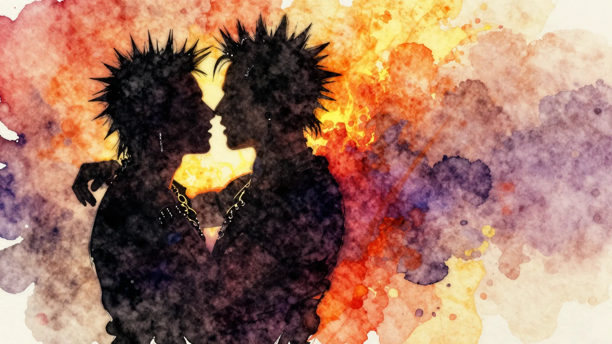 Vibrant watercolor style. Punk rock album cover, passionate ...