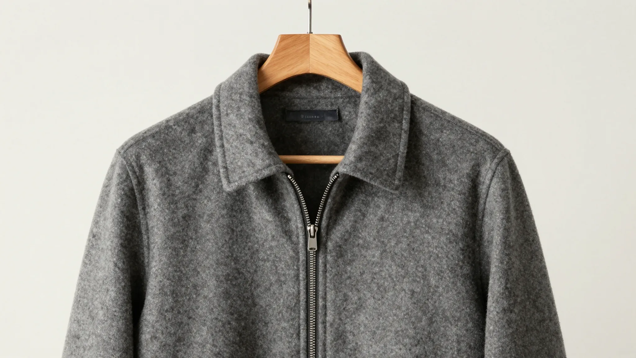 Watercolor style. A stylish gray semi-wool men's jacket disp...
