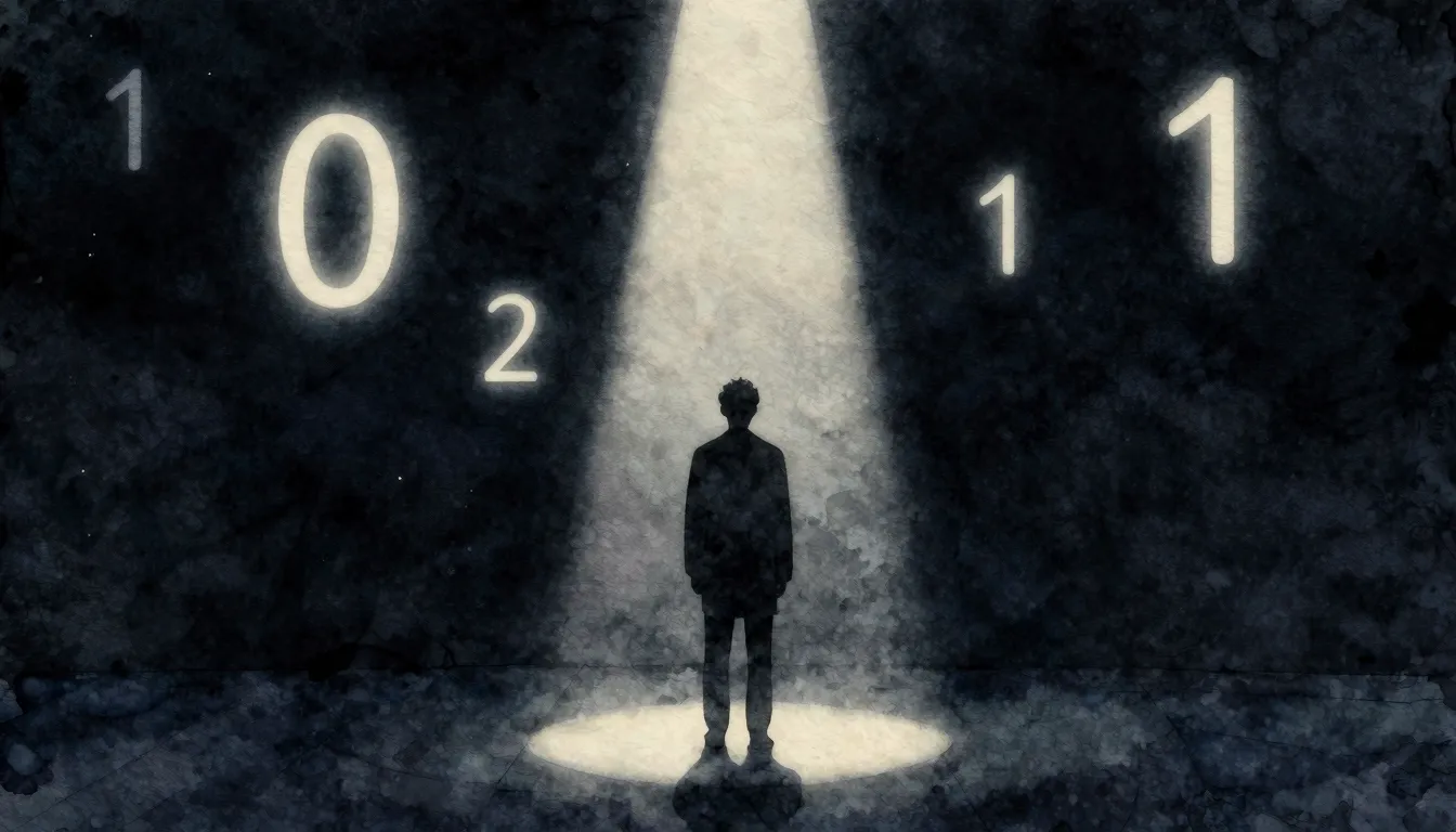 Watercolor style. Silhouette of a lonely figure on a dark st...