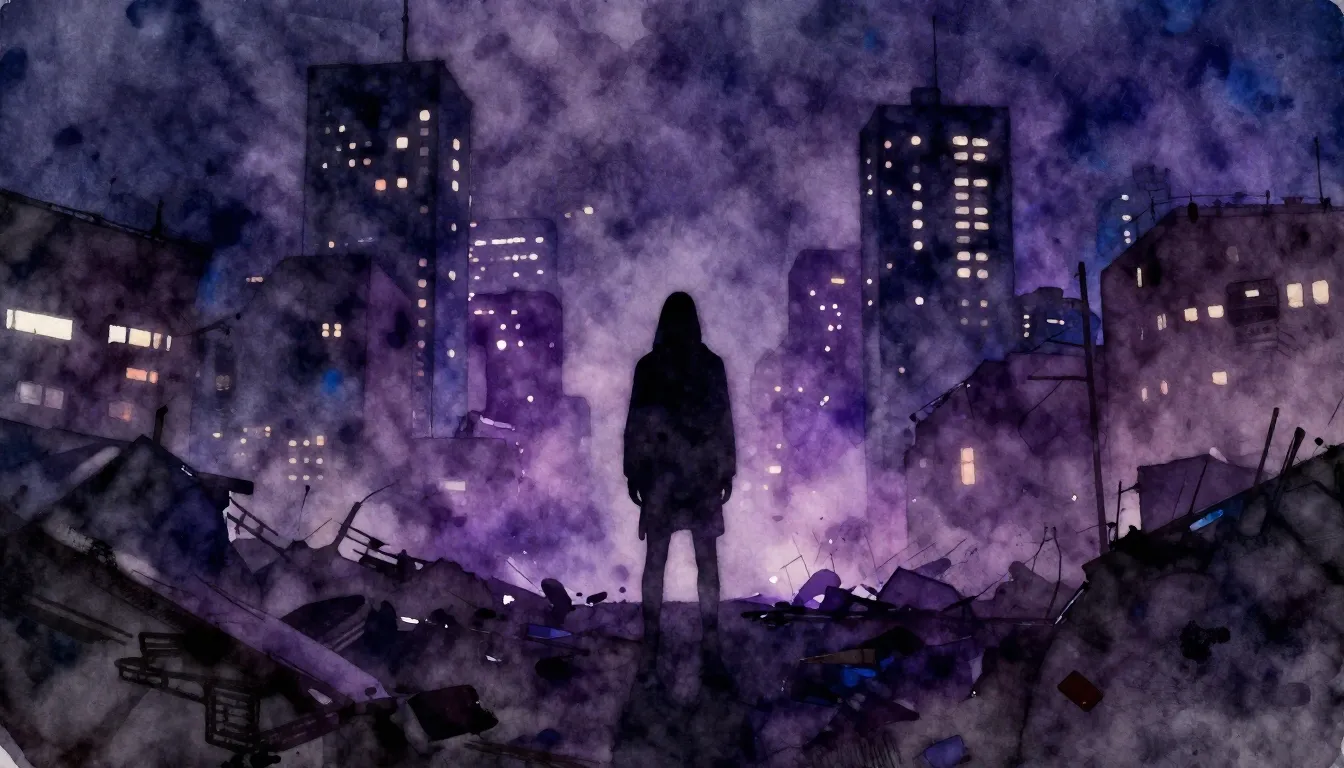 Vibrant watercolor style. Dark urban phonk album cover. A lo...