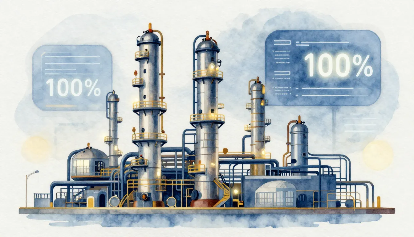 Watercolor style. Abstract industrial visualization of an oi...