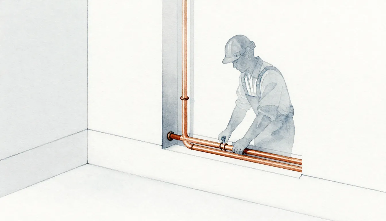 Watercolor style. Minimalist modern interior wall with a sub...