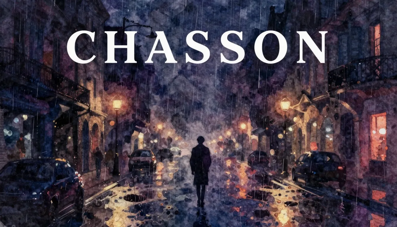 Vibrant watercolor style. Chanson album cover, melancholic, ...