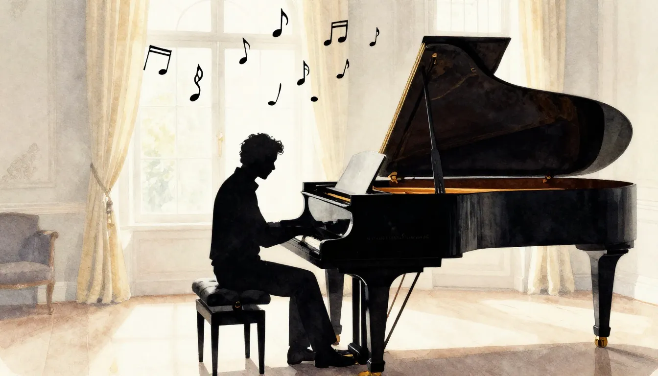 Watercolor style. Silhouette of a father and child sitting a...