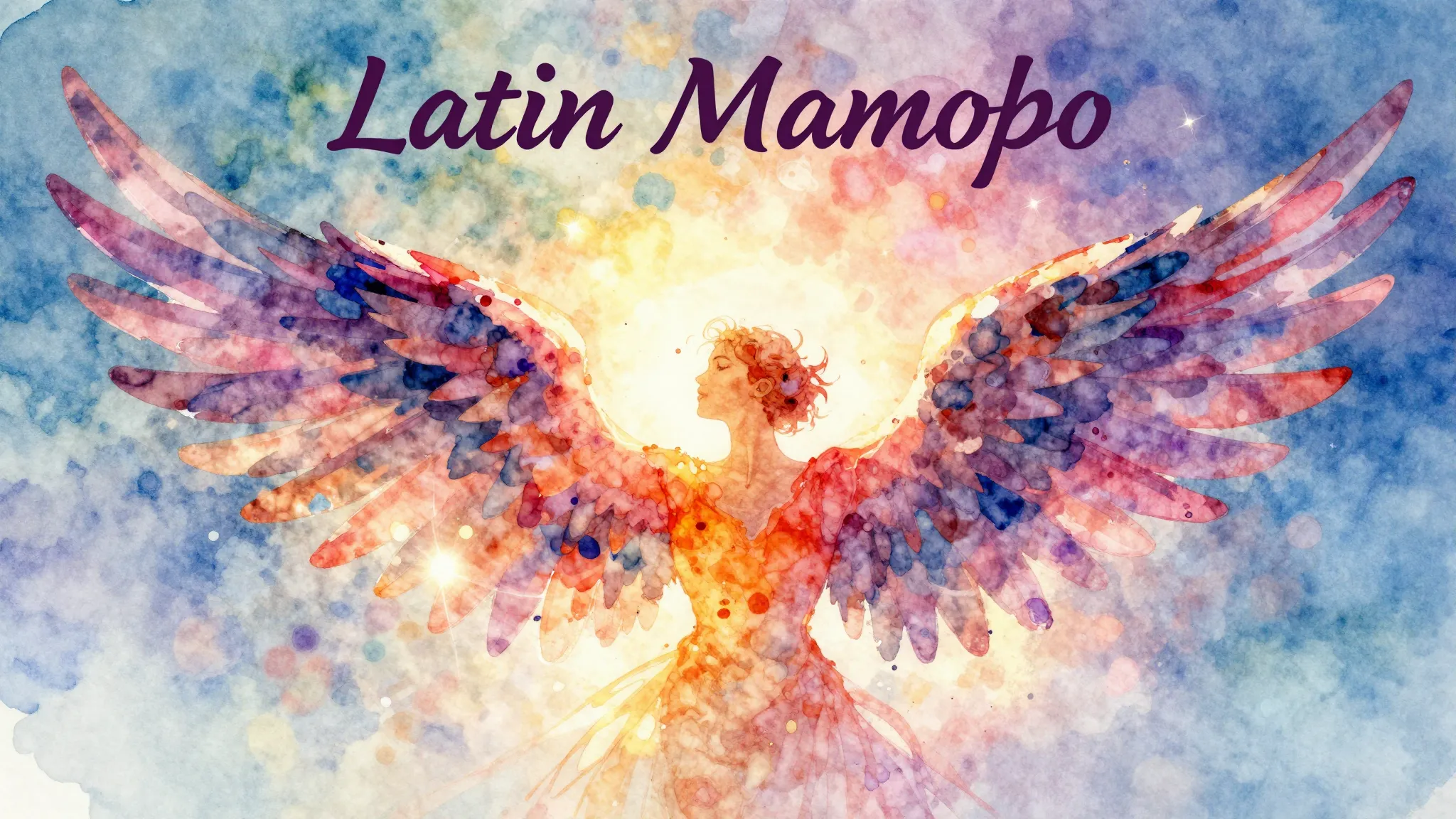Vibrant watercolor style. Latin Mambo album cover: abstract ...