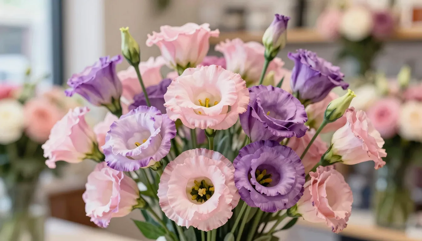 Watercolor style. A close-up of a beautiful bouquet of fresh...