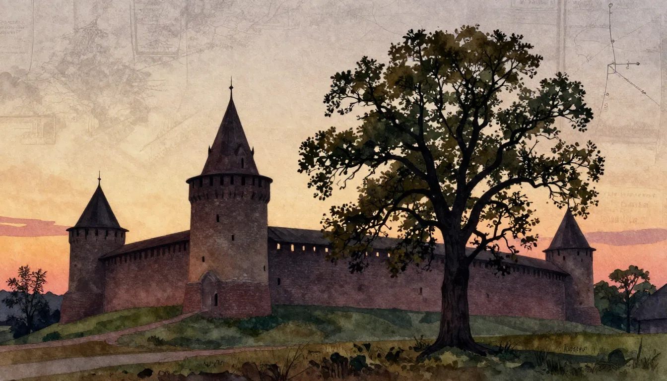 Vibrant watercolor style. Folk song cover: silhouette of a m...