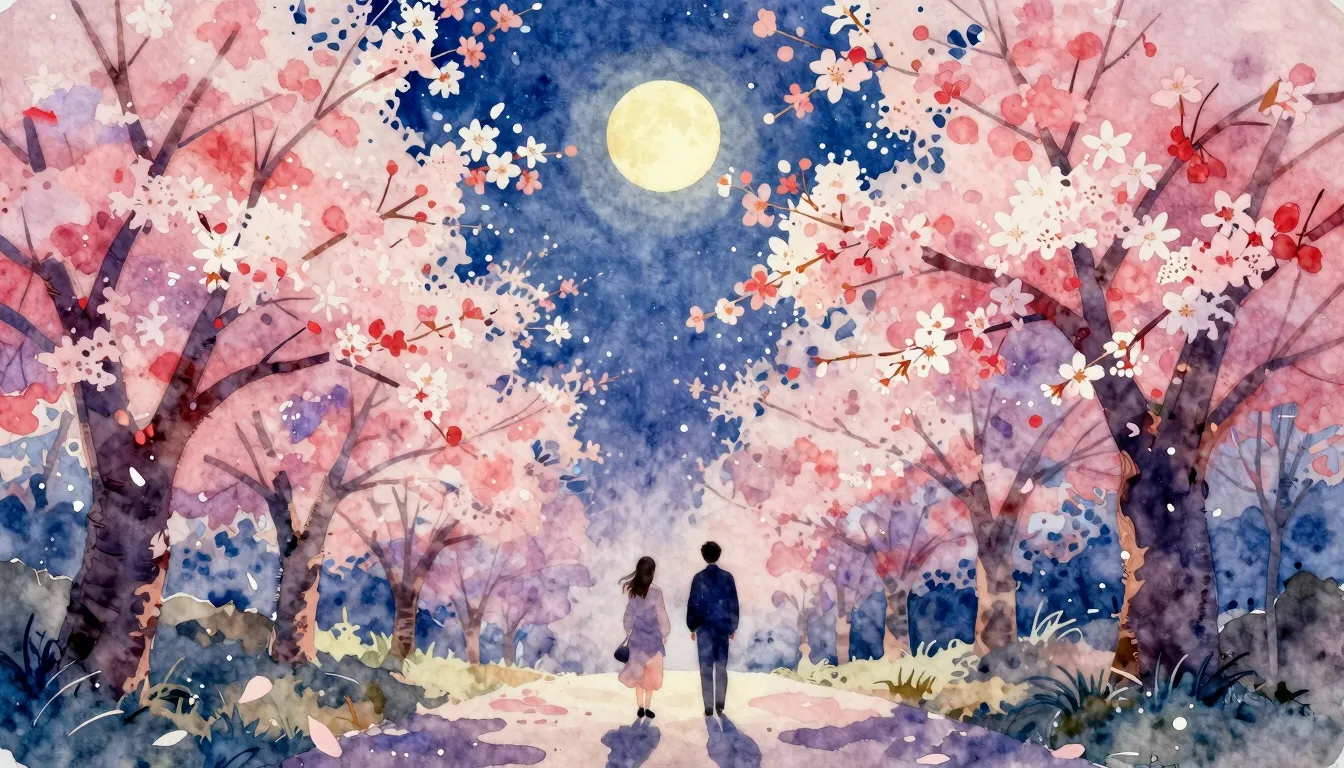 Vibrant watercolor style. Indie album cover: nostalgic, roma...