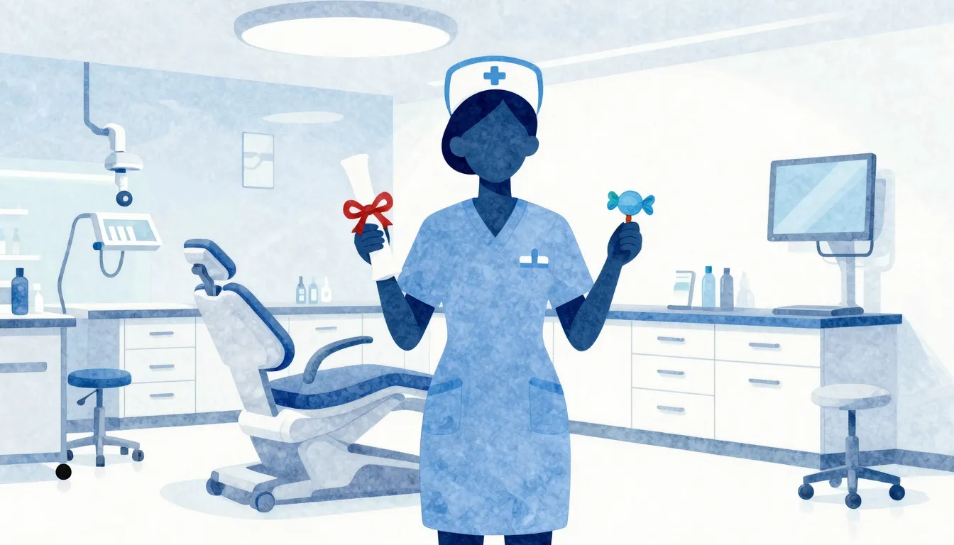 Watercolor style. Silhouette of a nurse holding a diploma an...