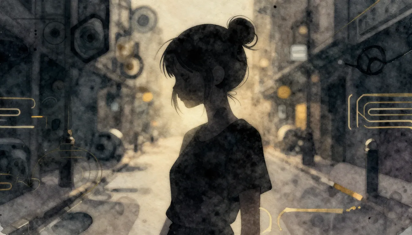 Watercolor style. Minimalist silhouette of a girl with a sof...