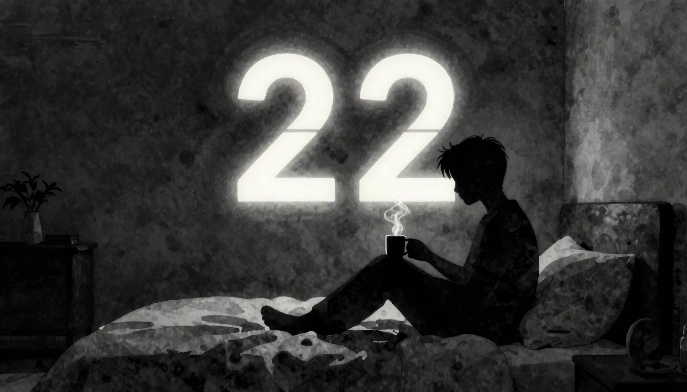Watercolor style. A dark minimalist room, a silhouette of a ...