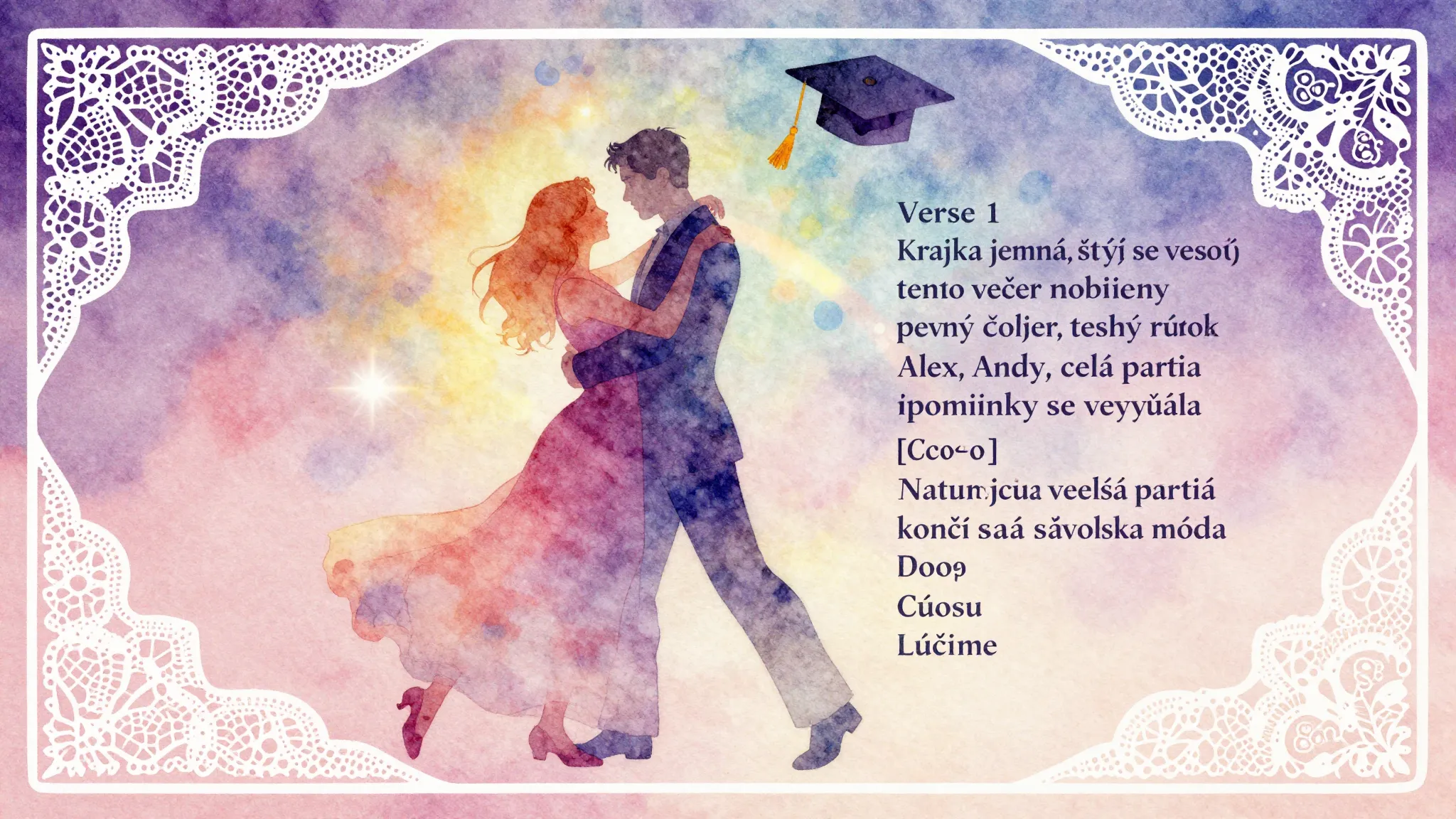 Vibrant watercolor style. Genre: Pop.
Текст песни:

```[Intr...