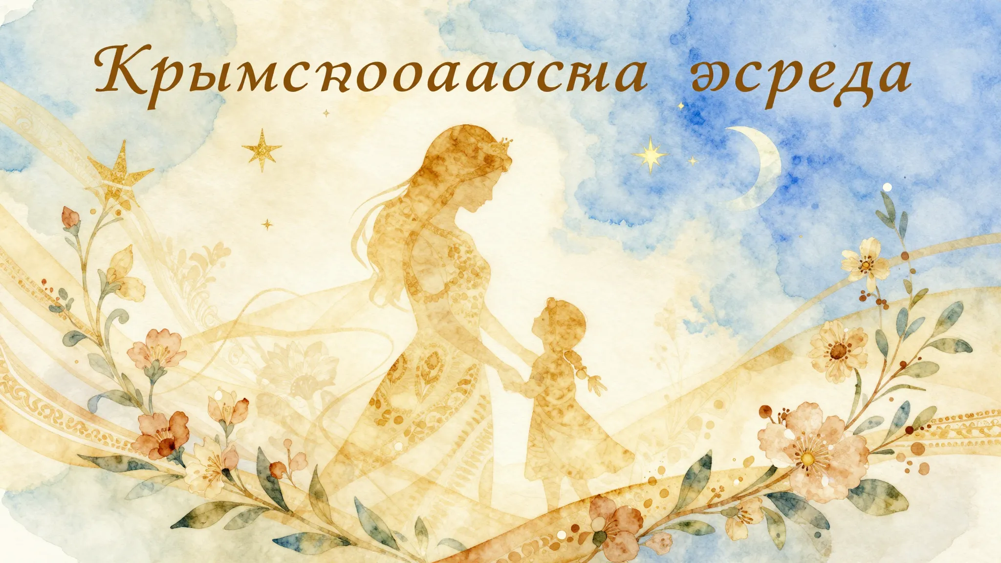 Vibrant watercolor style. Genre: "Крымскотатарская эстрада"
...