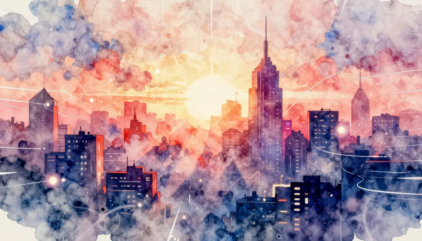 Vibrant watercolor style. Techno album cover. Abstract, vibr...