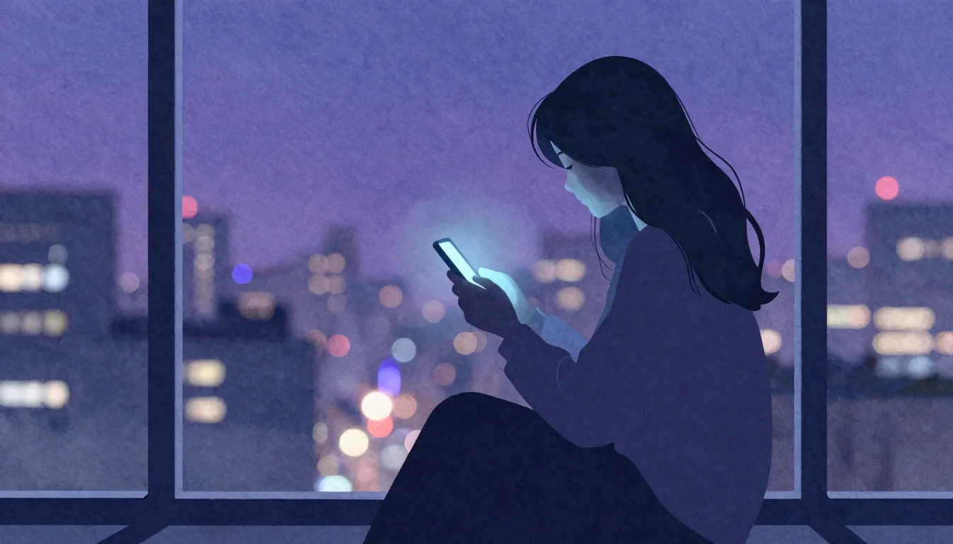 Watercolor style. Silhouette of a woman sitting by a window ...