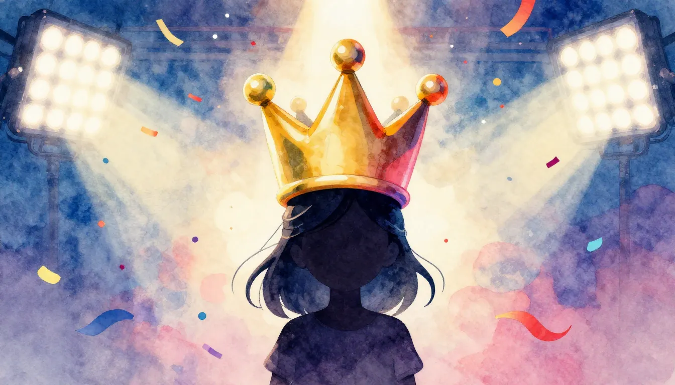 Watercolor style. Silhouette of a girl wearing a giant ballo...