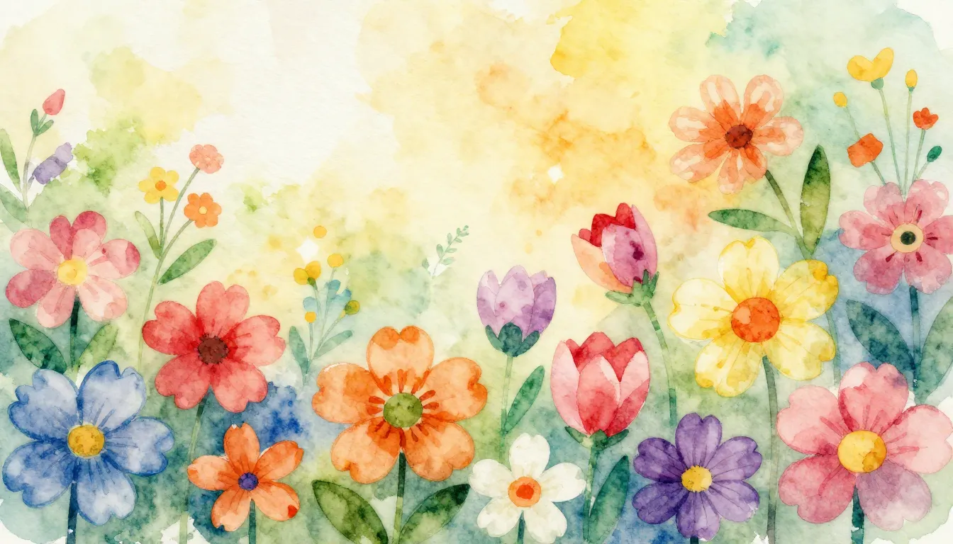 Vibrant watercolor style. Vibrant, joyful, spring-themed cov...