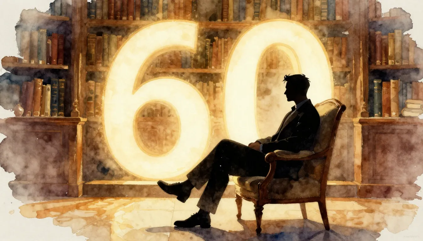 Watercolor style. A silhouette of a man sitting in a classic...