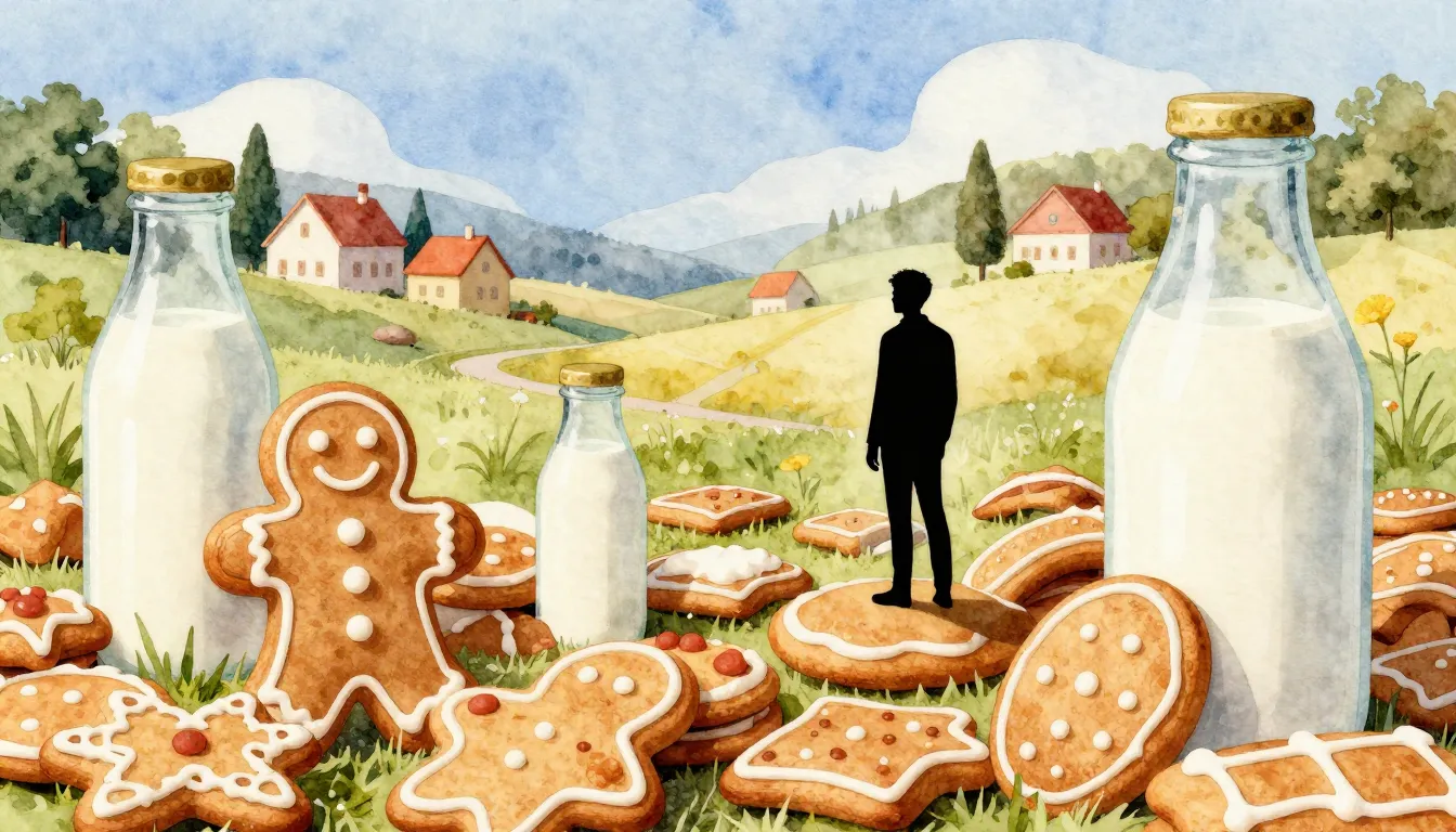 Watercolor style. A surreal silhouette of a person standing ...