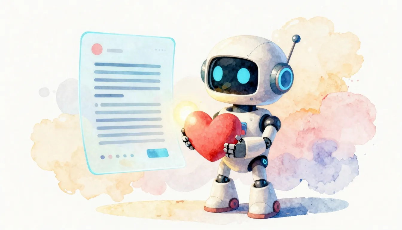 Watercolor style. A futuristic yet friendly robot holding a ...