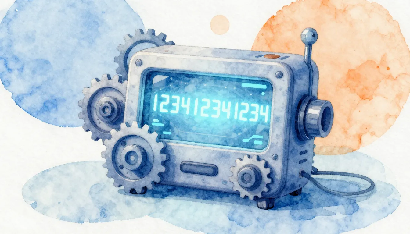 Watercolor style. A futuristic mechanical device with gears ...