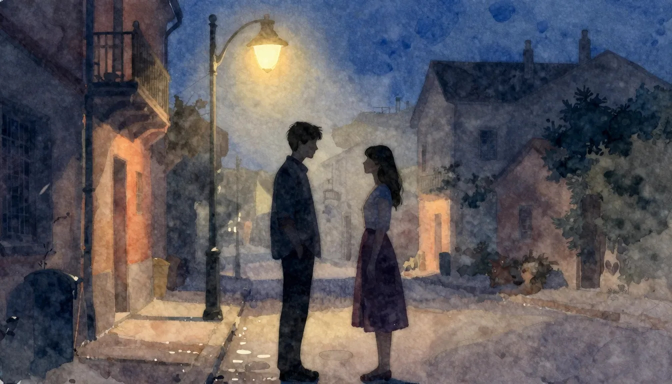 Vibrant watercolor style. A melancholic album cover for a so...